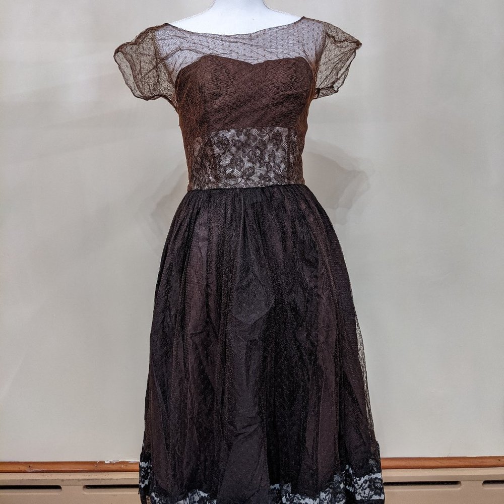 Vintage Taffy's of California Brown Dress 1950s